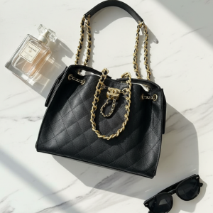 Chanel 24P Multi-Pocket Hobo: Grained Calfskin with Aged Gold Hardware