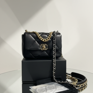 Chanel 19 Flap Bag: Large Quilted Lambskin with Trio-Tone Hardware